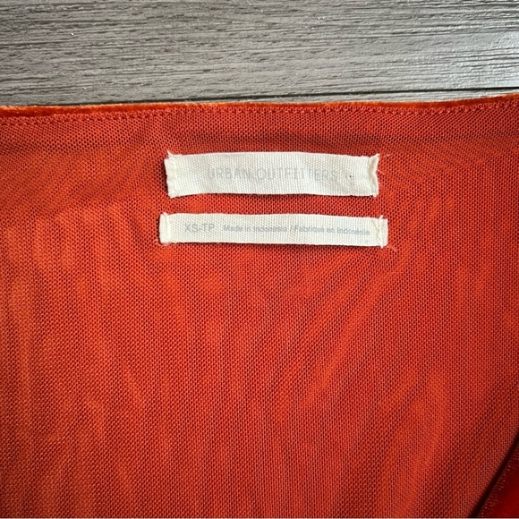 Urban Outfitters Orange Velvet Faux Wrap Romper Size XS - Picture 5 of 7